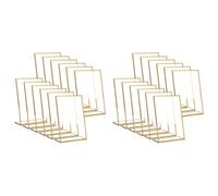 Bosiyrggrl 24 Pièces Cadre Doré Acrylique Porte-Affiche Mariage Table Numéro Titulaire Incliné Menu Double Face Support, 4X6 Pouces Vertical