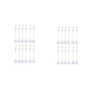 Bosiyrggrl 24 PièCes Kit de Bobine de Badge à Faire Soi-MêMe avec Perles, Support RéTractable pour Bobine de Badge D'Identification, Barre Vierge avec Clip de Ceinture, Blanc
