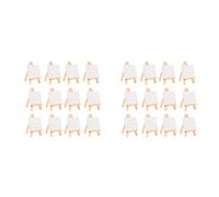 Bosiyrggrl 24 Pièces Séries Artistes Mini Chevalet +3 Pouces X3 Pouces Mini Toile Ensemble Peinture Enfants Artisanat Bricolage Dessin Chevalet de Table pour L'école