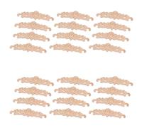 Bosiyrggrl 24Pcs 20 x 5 cm en Bois de Bois Sculpté Longue Onlay Applique Non Peint Rose Fleur Porte Home Decor Style Européen