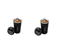 Bosiyrggrl 2X 510Ml Smart Thermo Bouteille pour Café LED Affichage de la Température Tasse Thermique Gobelet Isotherme Tasse à Café Noir