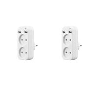 Bosiyrggrl 2X Adaptateur de Prise USB Murale Prise Double pour Charge de TéLéPhone Port USB Double 5V 2A Prise ÉLectrique USB Prise UE