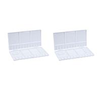 Bosiyrggrl 2X Art Peinture Bac Artiste Aquarelle Palette En Plastique Blanc 33 Grilles Grande Taille