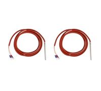 Bosiyrggrl 2X Capteur de Température PT100 RTD 6mmx80mm 2M Enduit de Gel de Silicone Résistance Platine Pt 100 Acier Inoxydable