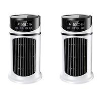 Bosiyrggrl 2X Climatiseur Portatif Maison Mini Refroidisseur d'air Climatiseur Portatif pour Bureau 6 Vitesses Vent Noir Blanc