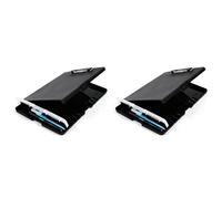 Bosiyrggrl 2X Clip Board Organisateur Presse-Papiers avec Rangement Soins Infirmiers Presse-Papiers Dossier Pliable Presse-Papiers en Plastique (Noir)