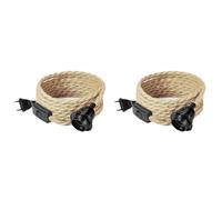 Bosiyrggrl 2X Cordon de Lustre en Corde Rétro, Accessoires de Lampe de Table avec Prise D'Interrupteur à Cordon (sans Ampoule) Prise UE