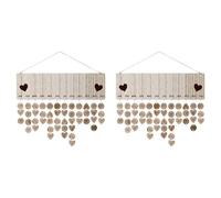Bosiyrggrl 2X Ensemble de Conseil D'Anniversaire de Famille Suspendu Calendrier en Bois Calendrier Mural DéCor pour Rappel D'Anniversaire D'Amis de la Famille