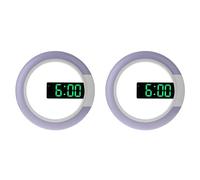 Bosiyrggrl 2X Horloge Murale Numérique LED Température Affichage Numérique 7 Couleurs 3D Chambre Salon Décoration Miroir Numérique Réveil