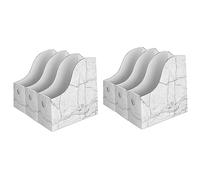 Bosiyrggrl 2X Porte-Revues En Carton Robuste Boîte de Rangement pour Magazines étanche, Bacs à Livres, Organisateur de Porte-Fichiers de Bureau