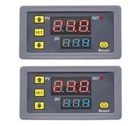 Bosiyrggrl 2X Relais Temporisé Numérique Affichage LED Minuterie de Cycle Interrupteur de Commande Relais Temporisé Réglable Interrupteur Temporisé AC110-220V