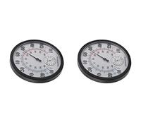 Bosiyrggrl 2X Thermomètre/Hygromètre de Temps Extérieur D'Intérieur de 10 Pouces pour Le Patio, Décoration Murale, Batterie Requise
