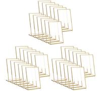 Bosiyrggrl 36 Pièces Cadre Doré Acrylique Porte-Affiche Mariage Table Numéro Titulaire Incliné Menu Double Face Support, 4X6 Pouces Vertical