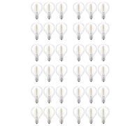 Bosiyrggrl 36Pcs G40 LED Ampoules de Remplacement, E12 Base de Vis Incassable LED Globe Ampoules pour Guirlandes Solaires Blanc Chaud