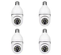 Bosiyrggrl 4X Ampoule Surveillance E27 WiFi CaméRa IP Vision Nocturne Couleur Automatique Suivi Humain 4X Zoom NuméRique Moniteur de SéCurité