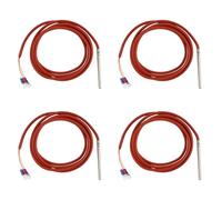 Bosiyrggrl 4X Capteur de TempéRature PT100 RTD 6Mmx80Mm 2M Enduit de Gel de Silicone RéSistance Platine Pt 100 Acier Inoxydable