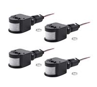 Bosiyrggrl 4X Commutateur de Capteur de Mouvement Infrarouge Automatique 12V DC PIR ExtÉRieur pour Lampe LED,Noir