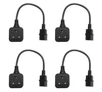 Bosiyrggrl 4X Prise de Sortie IEC320 C14 vers UK BS1363A, Prise Mâle IEC C14 vers Prise UK 3Pin Câble Adaptateur Secteur pour PDU UPS (0.)