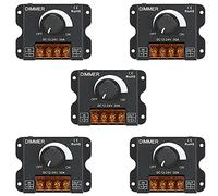 Bosiyrggrl 5X Lumière LED Ajusteur DC 12-24V 30A / Pas de Stroboscope avec Interrupteur à Bouton Barre de Lumière LED Variateur de Luminosité