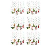Bosiyrggrl 6 Ensemble de Noël Spirale Plafond Suspendu Père Noël Élan Cloche Bannière Fête de Noël Maison Salon Décoration