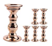 Bosiyrggrl 6X Chandelier Métal Bougeoirs de Pilier, Mariage Centres de Table Bâton de Bougie Titulaires Convient Or