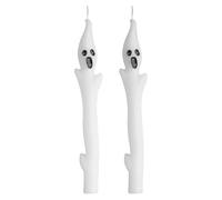 Bosiyrggrl Décorations d'halloween - Intérieur - 2PCS Bougies Fantômes Effrayantes, Bougies Cylindriques de 9,8" pour Table de Fête à Domicile