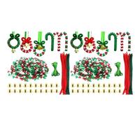 Bosiyrggrl Kit D'Ornements de Perles de Noël 3140 Pièces, Couronne Artisanale de Fête, Canne en Bonbon pour Suspendre Noël
