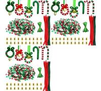 Bosiyrggrl Kit D'Ornements de Perles de Noël 4710 Pièces, Couronne Artisanale de Fête, Canne en Bonbon pour Suspendre Noël