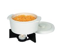Boska Cheese Baker L/Très polyvalent/Plat allant au four compact/Ronde/Avec support et bougie/Blanc & noir