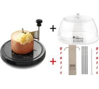 Boska Monaco Käseschaber Set Marmor mit Käseglocke + Gratis 4er Set EKM Living Edelstahl Trinkhalme