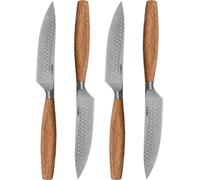 Boska set de couteaux à steak Oslo+ / Set de 4 couteaux / Set de couteaux en acier inoxydable / Pour couper la viande (ou les substituts), le poisson, les légumes / Non-stick / Bois de chêne européen
