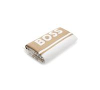 BOSS Hommes Beach Towel Serviette de Plage en Coton Jacquard à Franges avec Logo