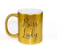 Boss Lady - Paillettes d'or Tasse à Café en Céramique