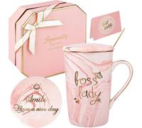 Boss Lady Tasse Set Cadeau Marbre Céramique 420ml - RosaBoss Dame