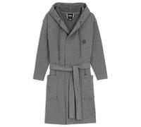 BOSS Peignoir à capuche en jersey de coton avec monogramme Double B - Style EVENING Gris Bath robe S, KIM-EVENING Gris L
