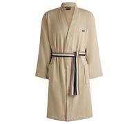BOSS Peignoir en coton avec ceinture à rayures emblématiques - Style BLINEA White Bath robe XL, KIM-BLINEA Beige XL