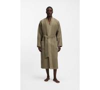 BOSS Peignoir en jacquard de coton mélangé avec revers à logo - Style Waffle Kimono, 50469787 Brun chiné S