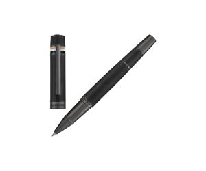 BOSS Stylo à bille avec corps texturé et anneau à rayures emblématiques - Style Ballpoint pen Core Iconic Black, 58465087 Noir pcs.