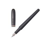 BOSS Stylo-plume brossé avec anneau central à rayures emblématiques - Style Fountain pen Contour Iconic, 58131025 Gris sombre pcs.