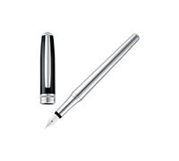 BOSS Stylo-plume chromé avec capuchon en laque noire - Style Fountain pen Essential Classic Black & C, 58837080 Couleur argentée pcs.