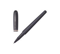 BOSS Stylo roller brossé avec anneau à rayures emblématiques - Style Rollerball pen Contour Iconic, 58139243 Gris pcs.