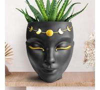 Bossa Linda Pot de Fleurs en Forme de tête pour Surface Plane et Mur | Têtes de Pots pour Plantes avec Crochet Mural et Drainage | Pots de Fleurs Uniques pour Une Utilisation en intérieur et en