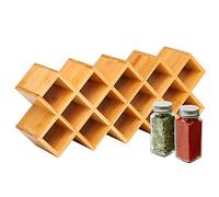 Bossjoy Étagère à épices en bambou sur pied, rangement herbes, épices, bouteilles, pots, support comptoir d'armoire, 43,5 x 18,5 x 9,5 cm