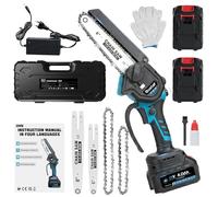 Bostar Mini Tronçonneuse Sans Fil 6 et 8 Pouces, Moteur Brushless, compatible avec batterie Makita 18V, 2 Batteries 4.0Ah, Graissage Automatique et Tension Rapide, Scie Électrique Élagueuse