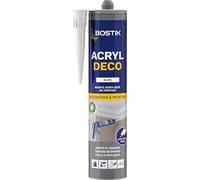 Bostik Acryl Déco - Mastic Acrylique - Finitions Intérieur - Faible retrait - Tous Matériaux - Couleur : Blanc - Cartouche 310 ml