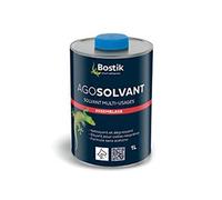 Bostik AGOSOLVANT Diluant et Nettoyant de Colles - Dégraissage des Surfaces à Encoller - Formule sans Acétone - Incolore - Bidon de 1L