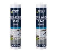 Bostik Bain Cuisine Tous Support Mastic Silicone Neutre, 300 ml, Blanc & Bain Cuisine Tous Support Mastic Silicone Neutre, 300 ml, Translucide