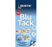 BOSTIK Blu Tack original bleu, format scolaire, mastic adhésif, modelable et réutilisable, fixation d'objets, propre, sûr et facile à utiliser, remplace punaises et rubans adhésifs, environ 90 g