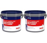 Bostik Colle Carrelage Spéciale Mur et Plan de Travail, Pâte prête à l'emploi, Stabilité Immédiate, Blanc, Seau de 3 Kg (Lot de 2)