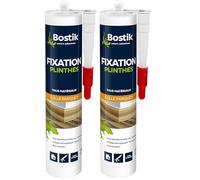Bostik Colle de Fixation pour Plinthe en Bois, PVC et Medium - Colle Mastic Acrylique pour Parquets - Usage Intérieur - Prise Immédiate - Sans Solvant - Blanc - Cartouche 310 ml (Lot de 2)